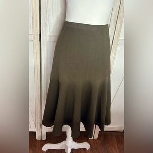 Lauren Ralph Lauren brown wool blend trumpet hem Skirt size 12 classic old money